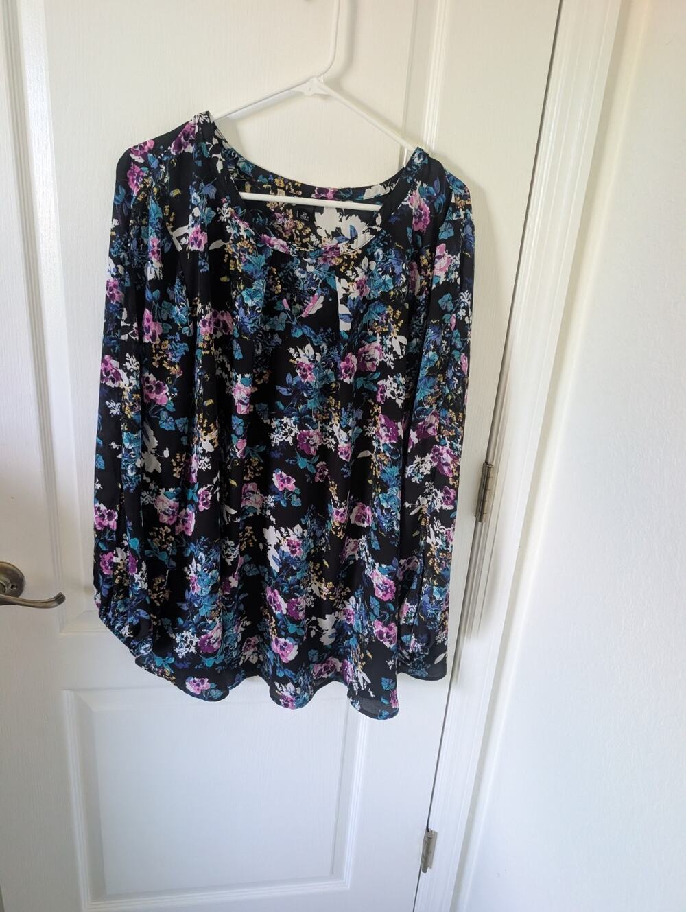 I.N. Studio Women 's Sheer Floral Blouse Tunic Plus Size 2X , Cottagecore, boho